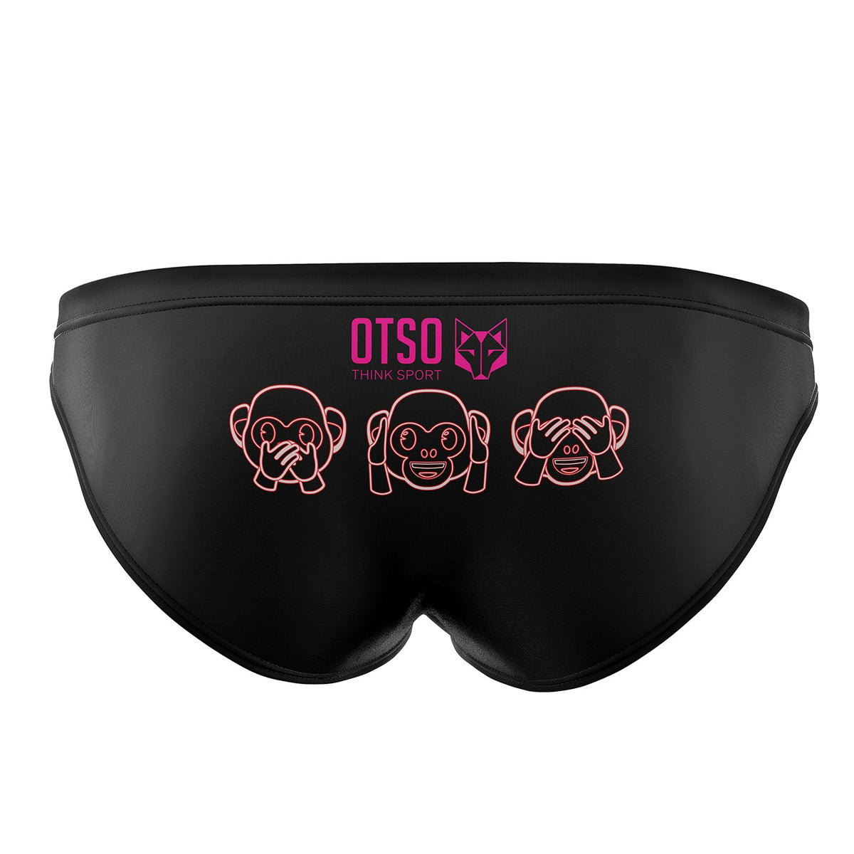 OTSO Herren Badehose Slip - Emoji Monkey Neon – Produktansicht 2