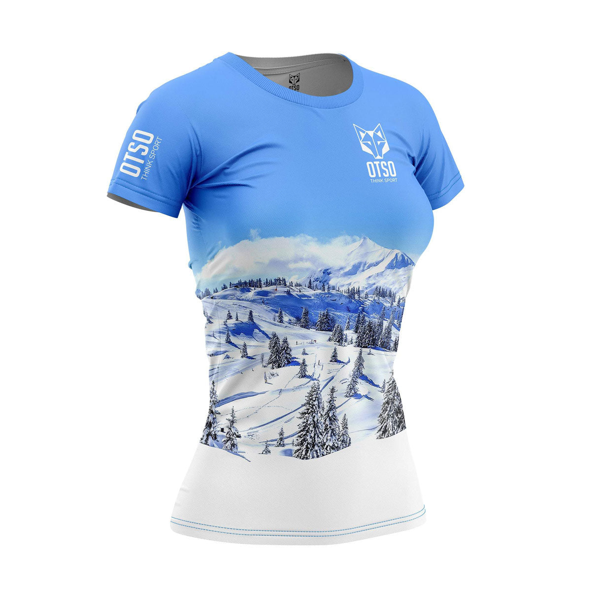 OTSO Damen Kurzarm-Funktionsshirt - Snow Forest – Produktansicht