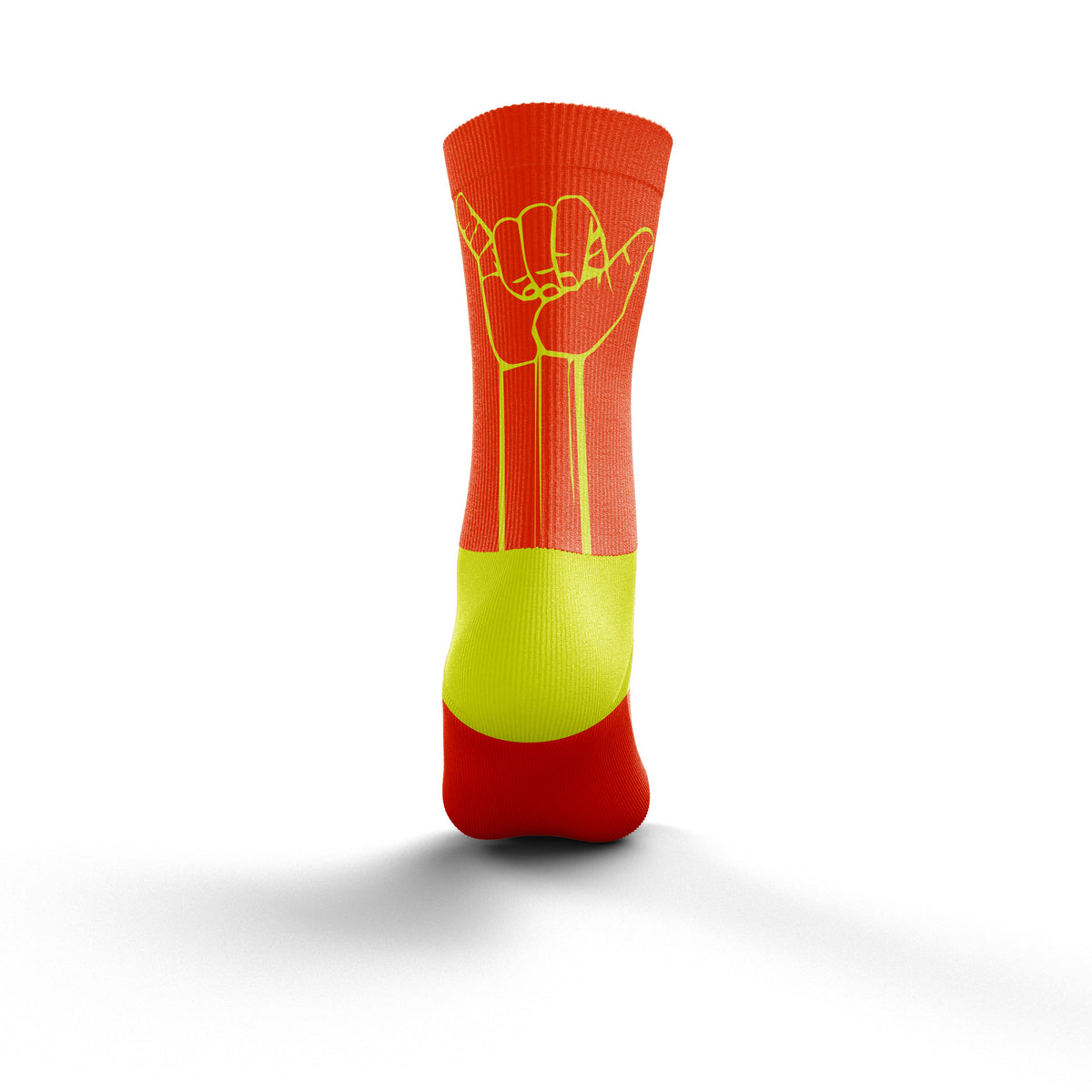 OTSO Multisport-Socken Medium Cut - Flooow fluo orange & fluo yellow – Produktansicht 3
