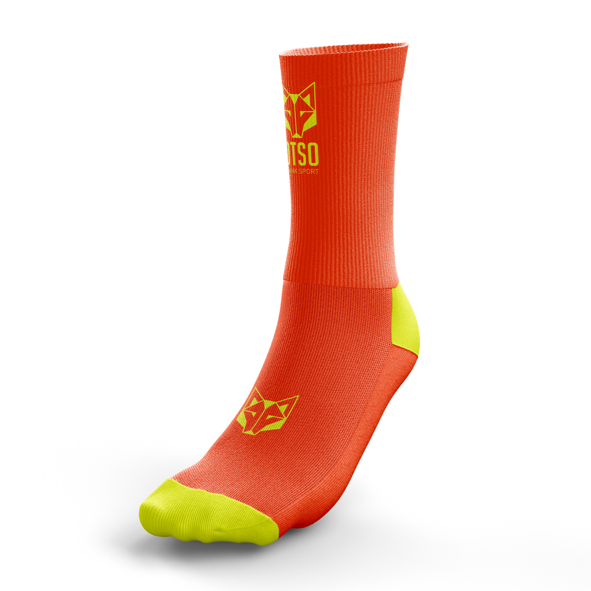 OTSO Multisport-Socken Medium Cut - Flooow fluo orange & fluo yellow – Produktansicht