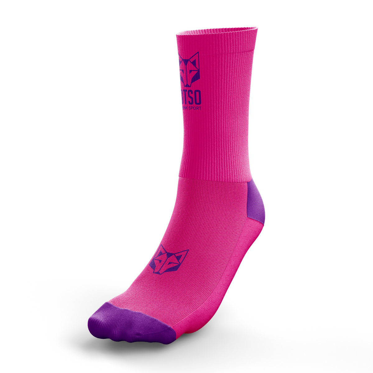 OTSO Multisport-Socken Medium Cut - Flooow fluo pink & violet – Produktansicht