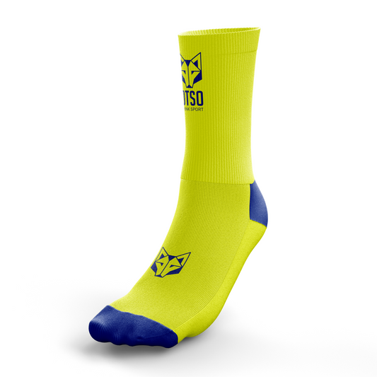 OTSO Multisport-Socken Medium Cut - Flooow fluo yellow & electric blue – Produktansicht
