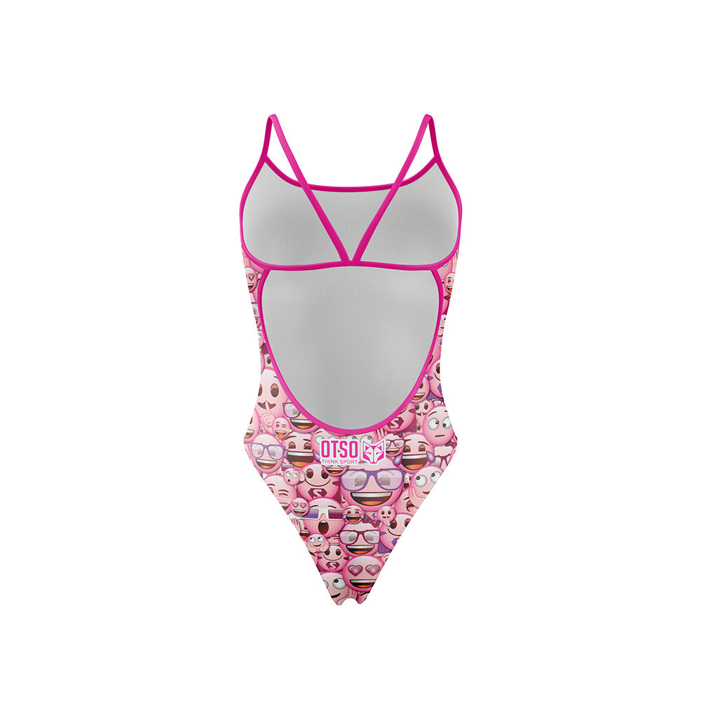 OTSO Damen Badeanzug - Emoji Classic Pink – Produktansicht 2