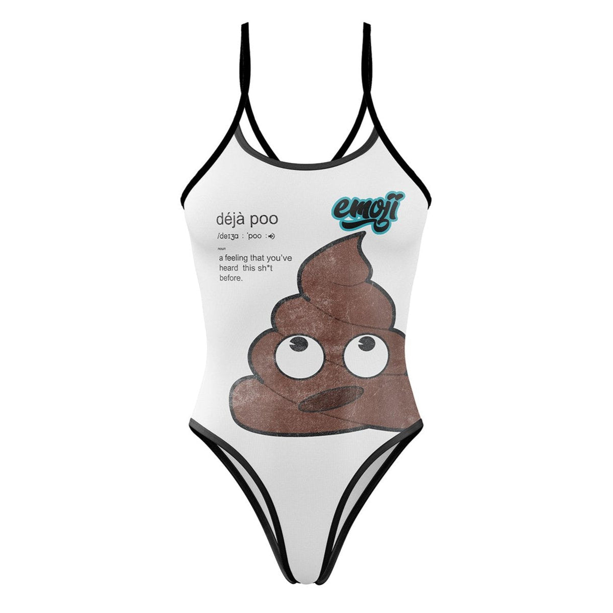 OTSO Damen Badeanzug - Emoji Deja Poo – Produktansicht