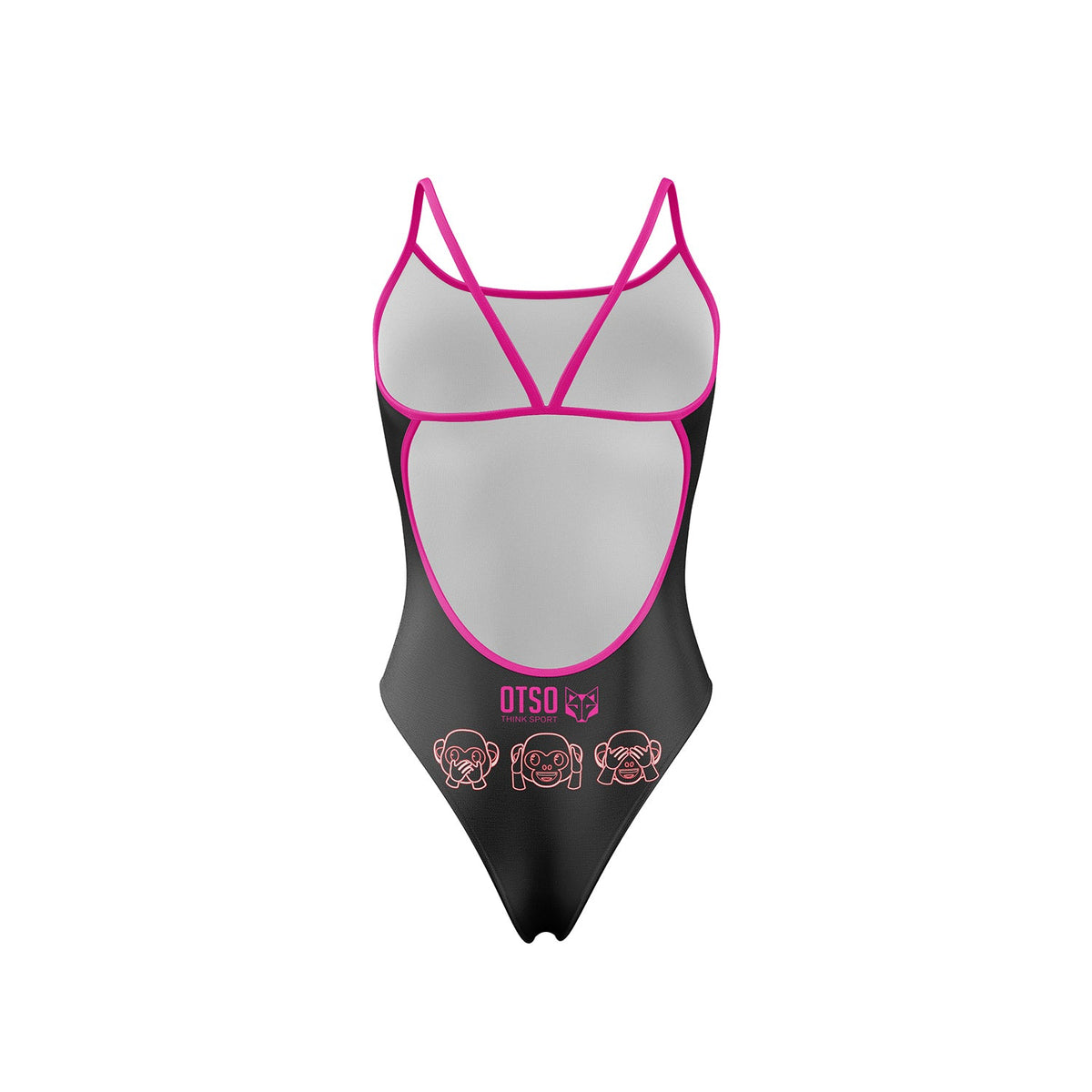 OTSO Damen Badeanzug - Emoji Monkey Neon – Produktansicht 2