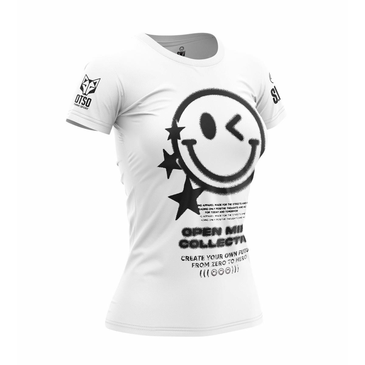 OTSO Damen Kurzarm-Funktionsshirt - S.W.Smiley Airbrushed Infinity – Produktansicht