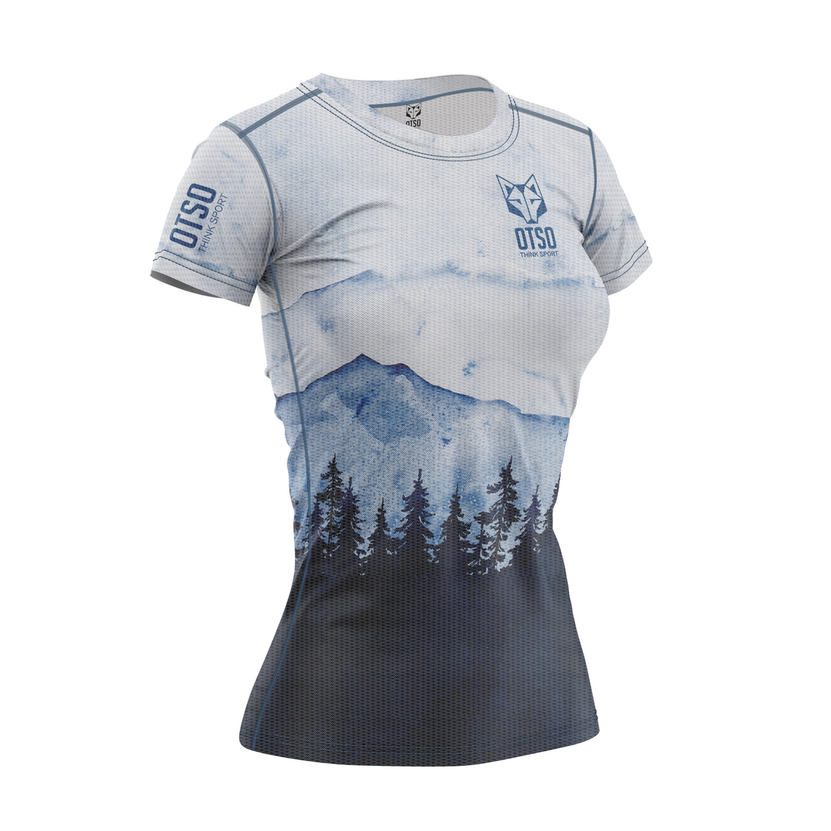 OTSO Damen Kurzarm-Funktionsshirt - Blue Forest – Produktansicht