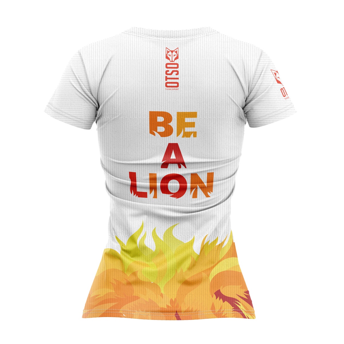 OTSO Damen Kurzarm-Funktionsshirt - Be A Lion Orange – Produktansicht 2