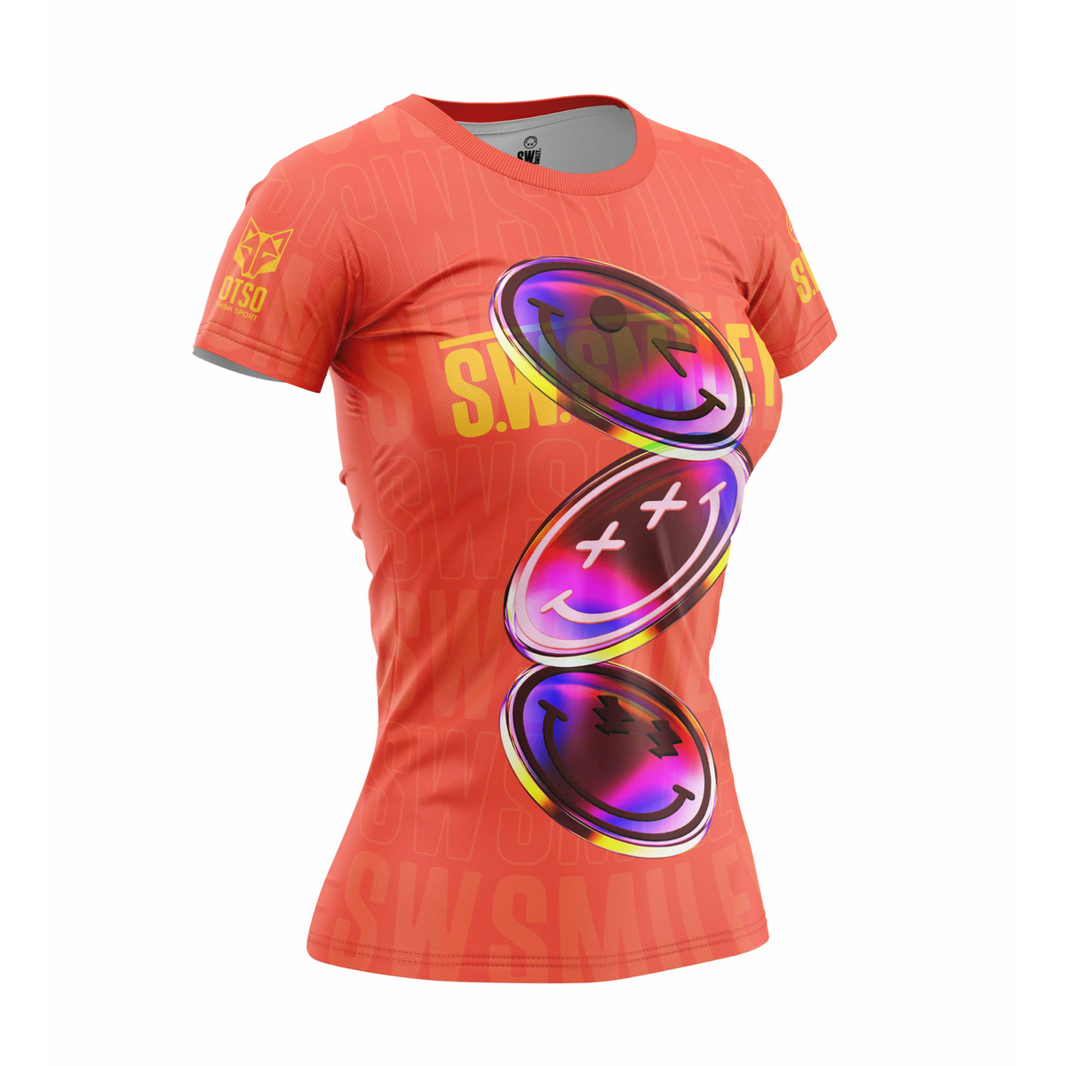 OTSO Damen Kurzarm-Funktionsshirt - S.W.Smiley Sensoral Shimmer – Produktansicht