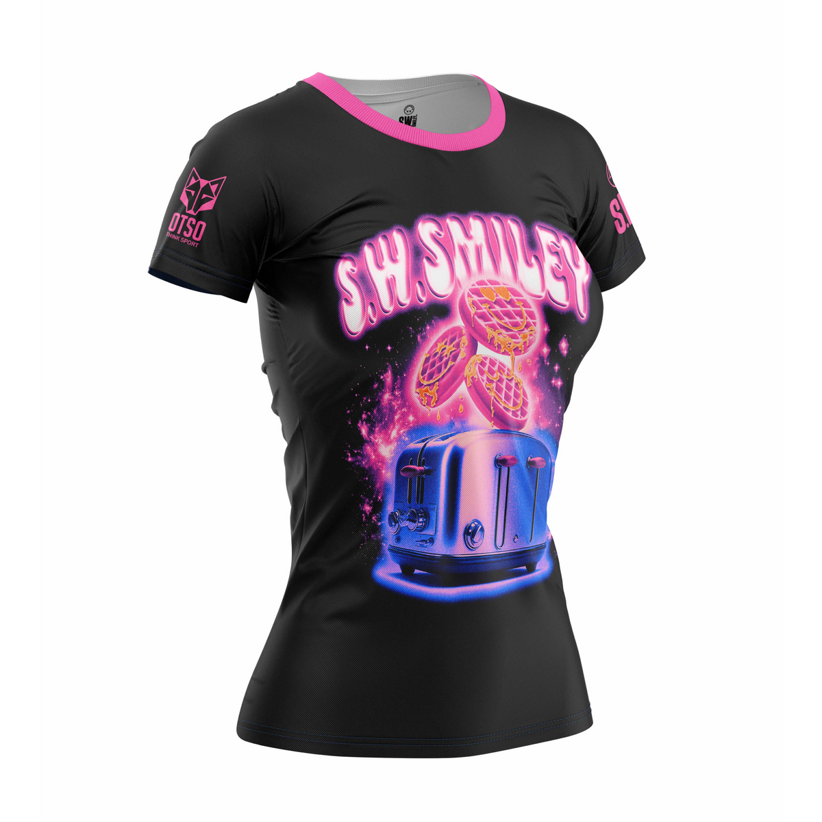 OTSO Damen Kurzarm-Funktionsshirt - S.W.Smiley Concrete Canvas Toaster – Produktansicht