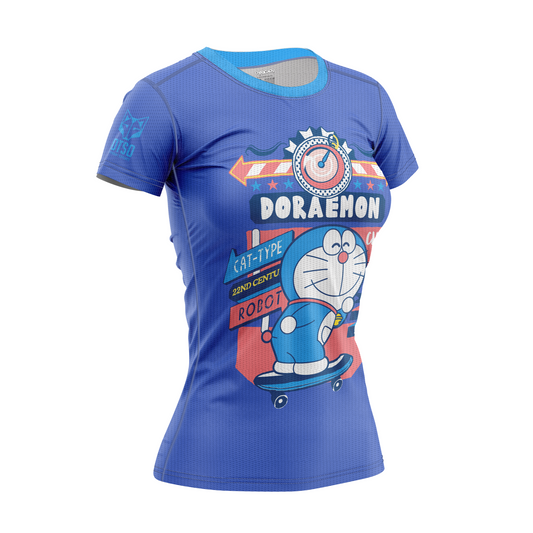 OTSO Damen Kurzarm-Funktionsshirt - Doraemon Child Out Time – Produktansicht