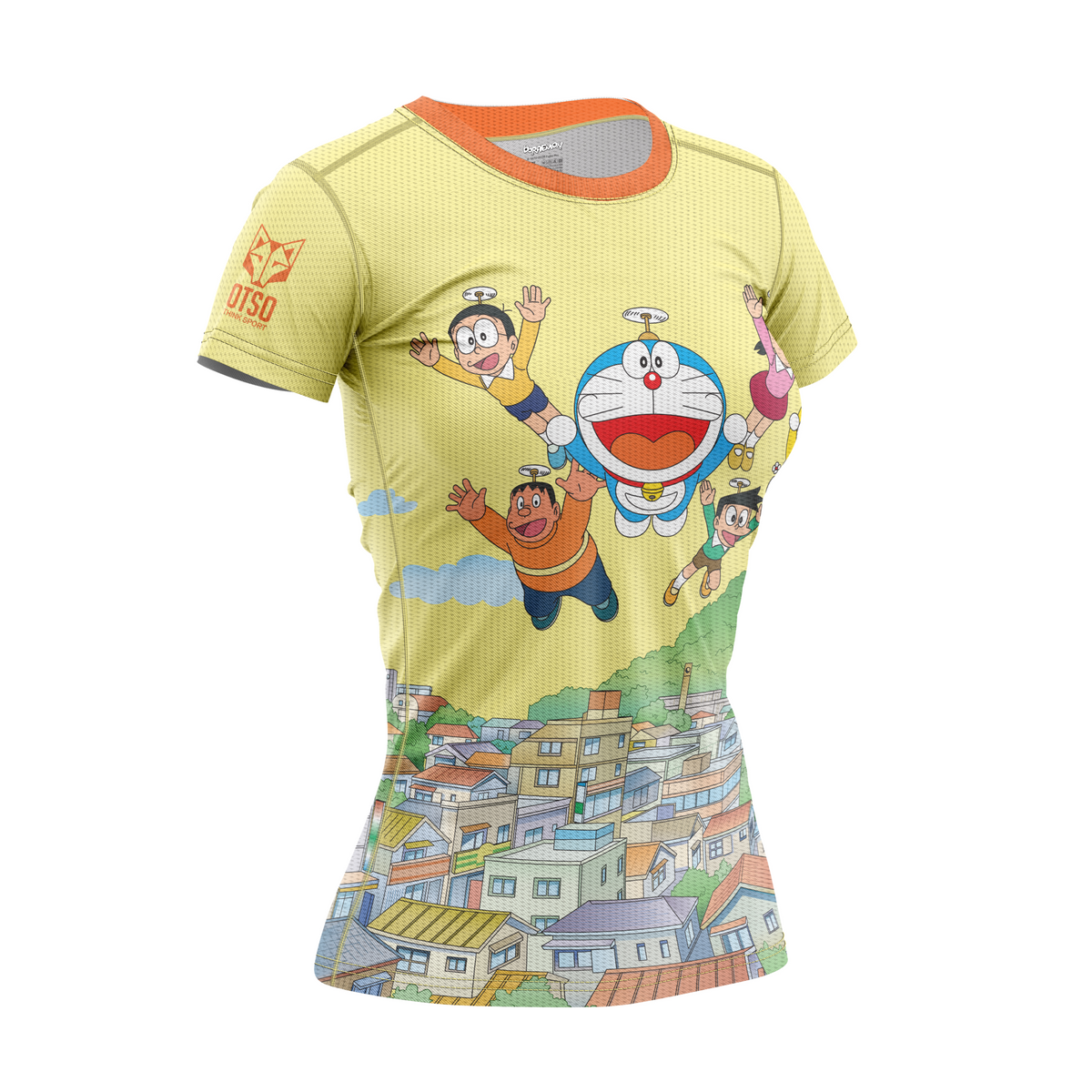 OTSO Damen Kurzarm-Funktionsshirt - Doraemon Friends forever – Produktansicht