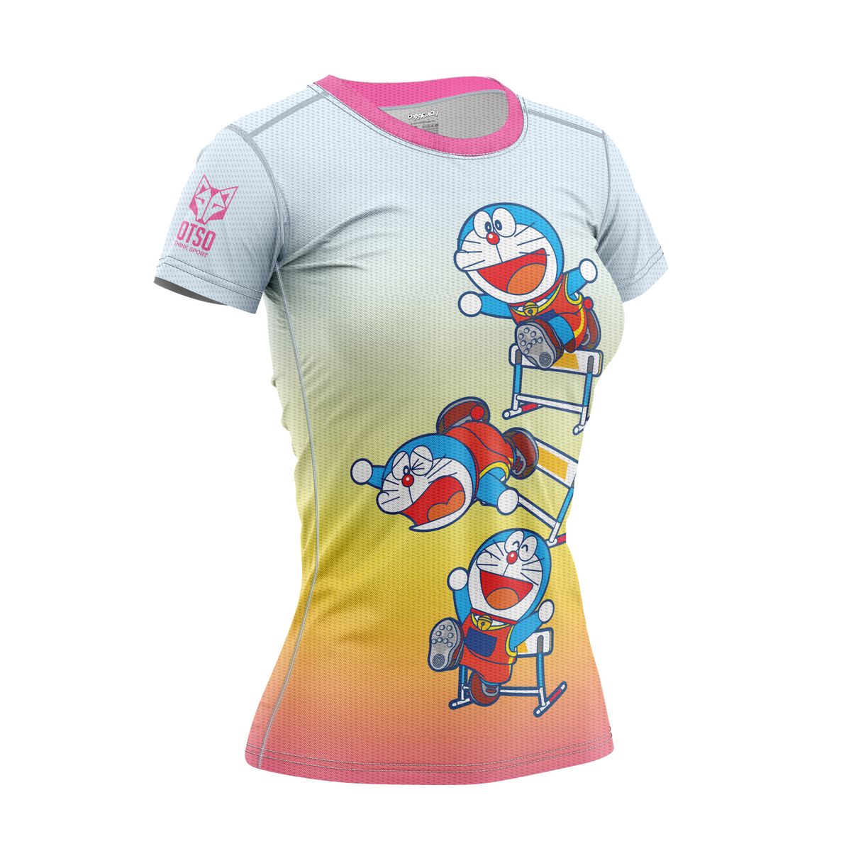 OTSO Damen Kurzarm-Funktionsshirt - Doraemon We Are All Winners – Produktansicht