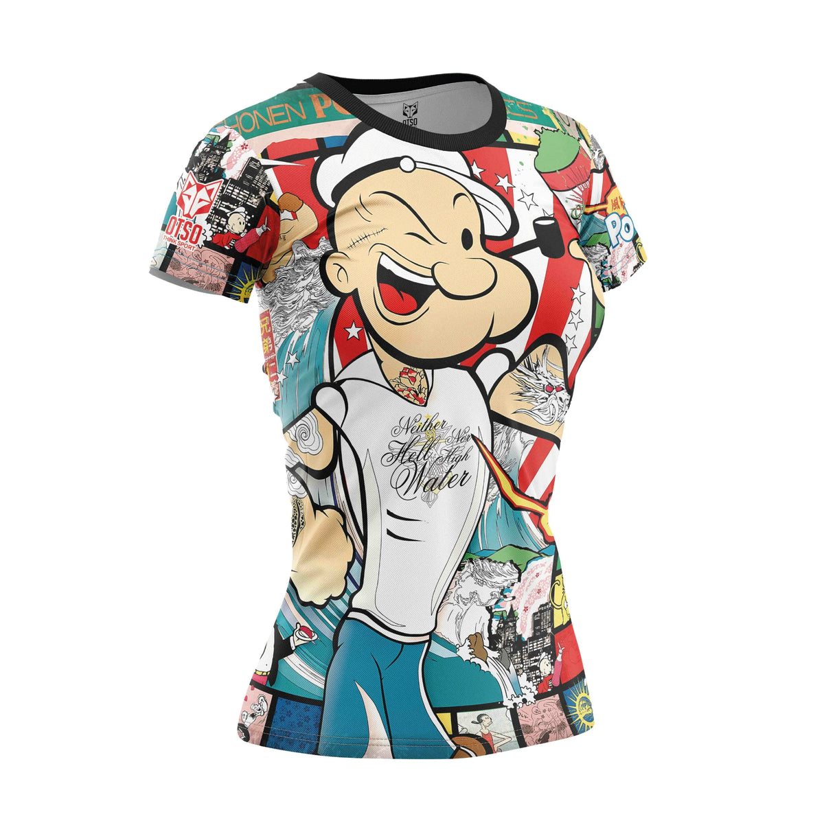 OTSO Damen Kurzarm-Funktionsshirt - Popeye Art Show – Produktansicht