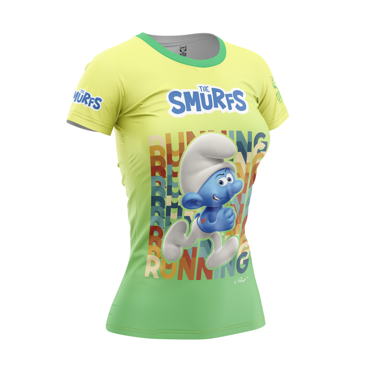 OTSO Damen Kurzarm-Funktionsshirt - Smurf Running – Produktansicht