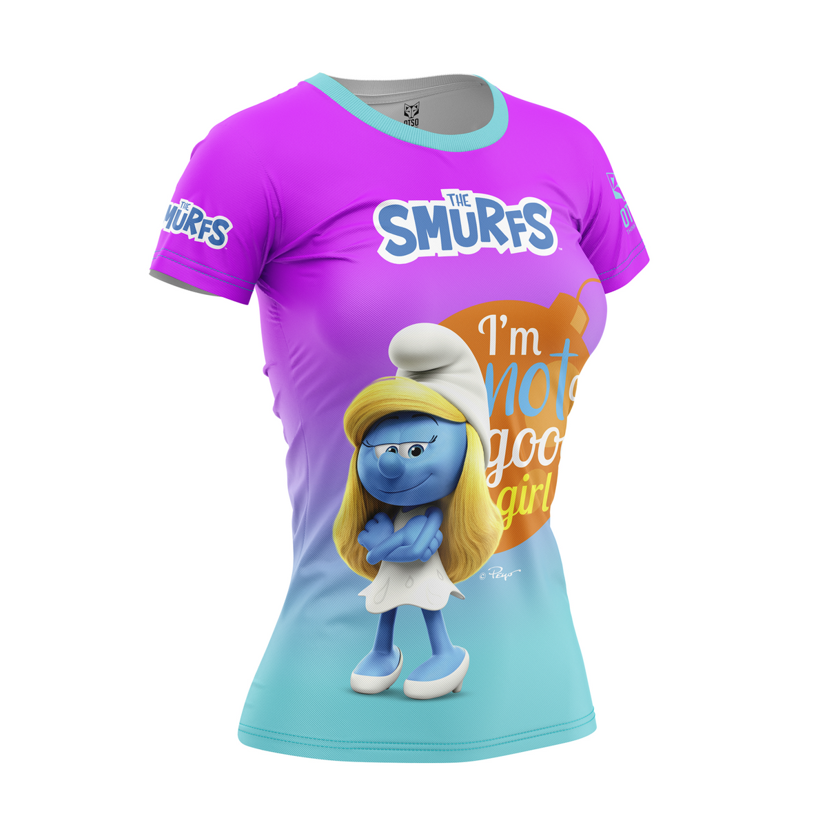OTSO Damen Kurzarm-Funktionsshirt - Smurf Have Fun – Produktansicht