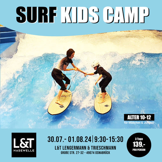 30.07.- 01.08.24- 3 Tage Indoor Surf Kids Camp-Hasewelle - L&T Osnabrück