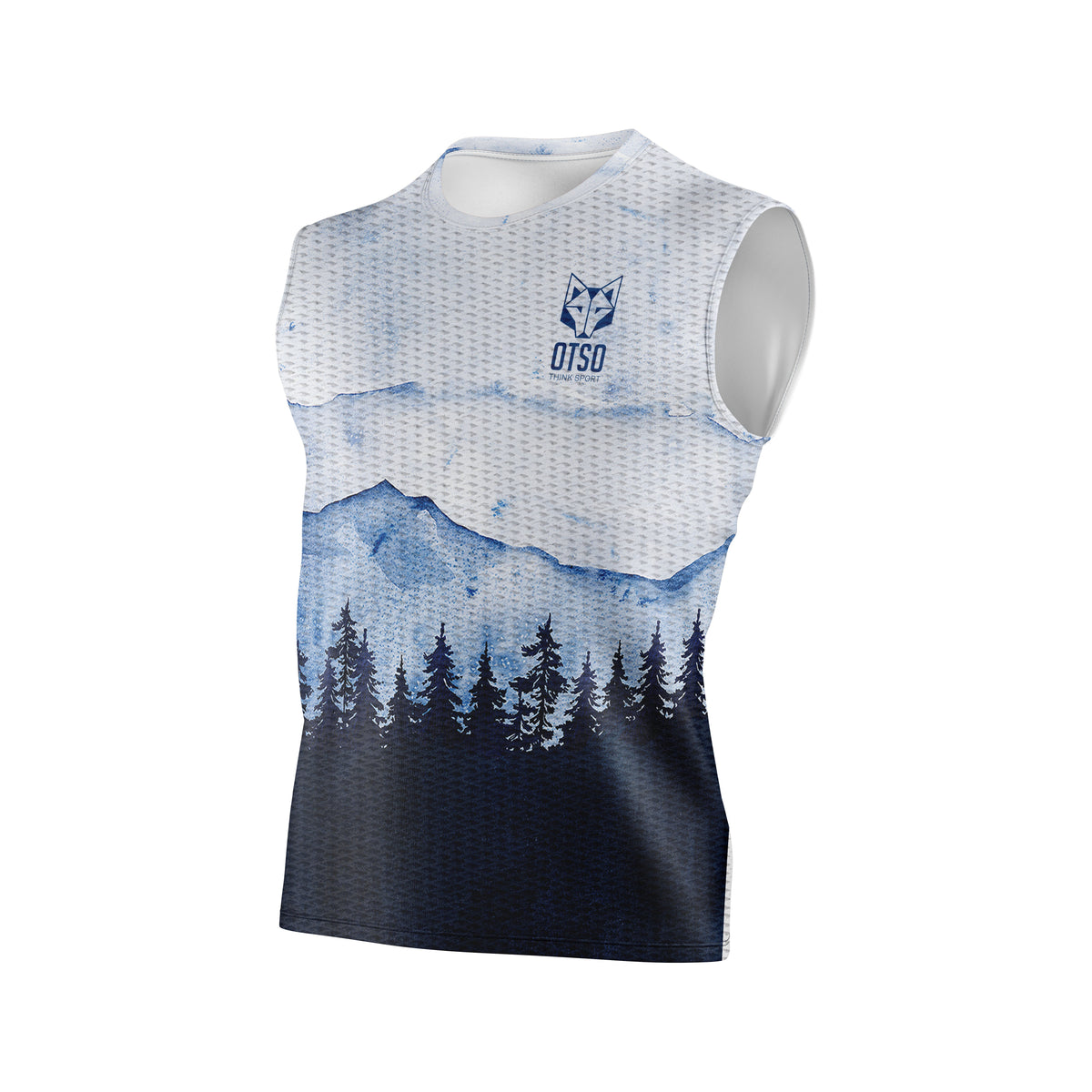 OTSO Herren Lauf-Tanktop - Blue Forest – Produktansicht