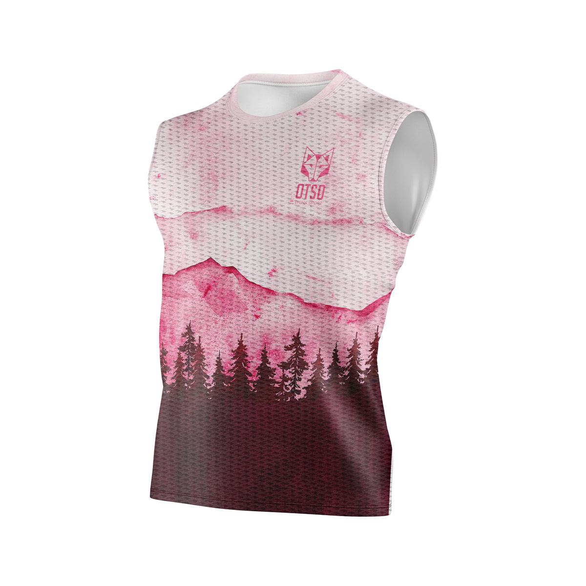 OTSO Herren Lauf-Tanktop - Pink Forest – Produktansicht