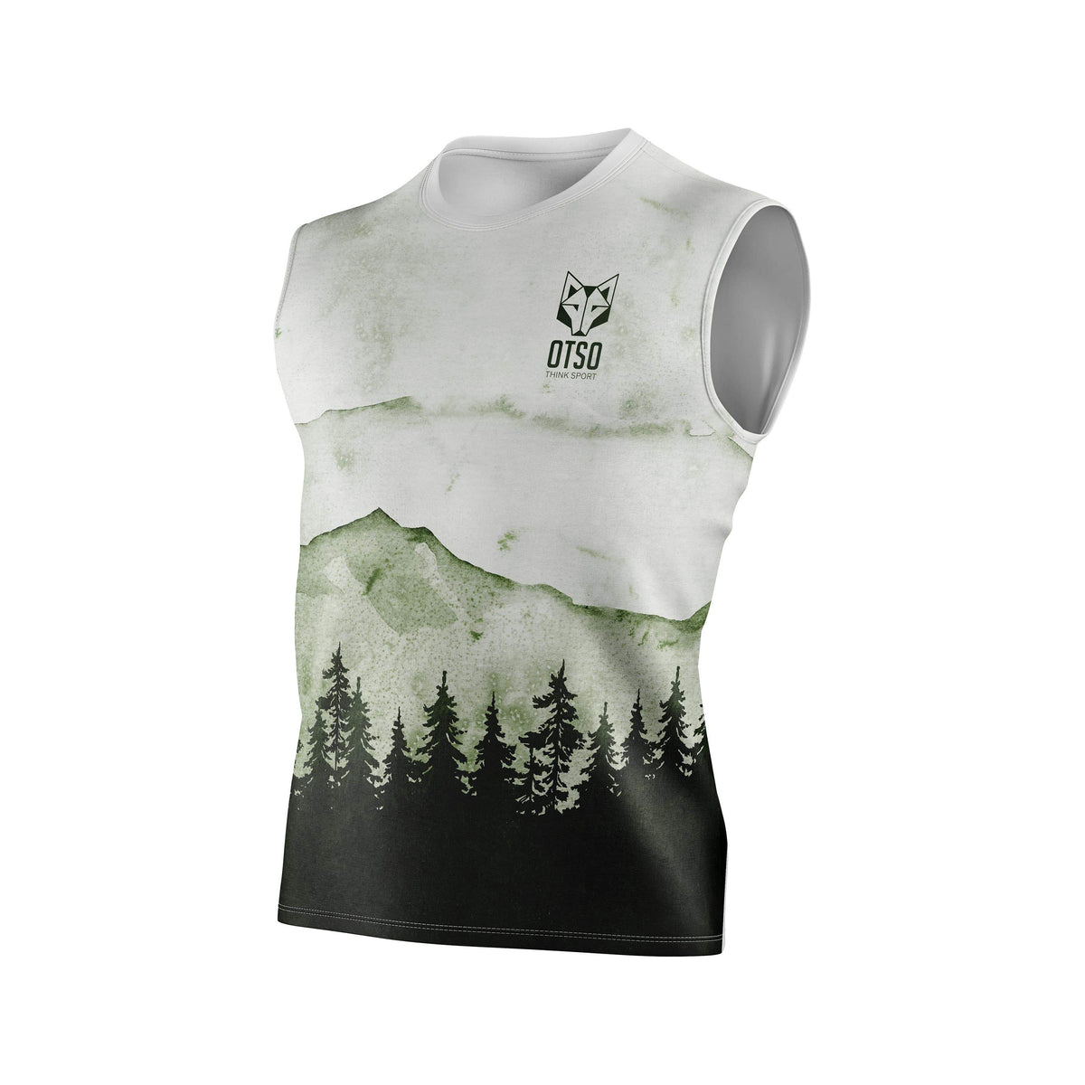 OTSO Herren Lauf-Tanktop - Green Forest – Produktansicht