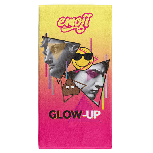 OTSO Mikrofaser-Sporthandtuch - Emoji Glow-Up – Produktansicht