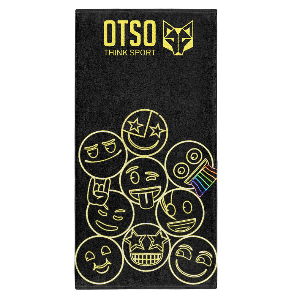 OTSO Mikrofaser-Sporthandtuch - Emoji Neon Faces – Produktansicht 2
