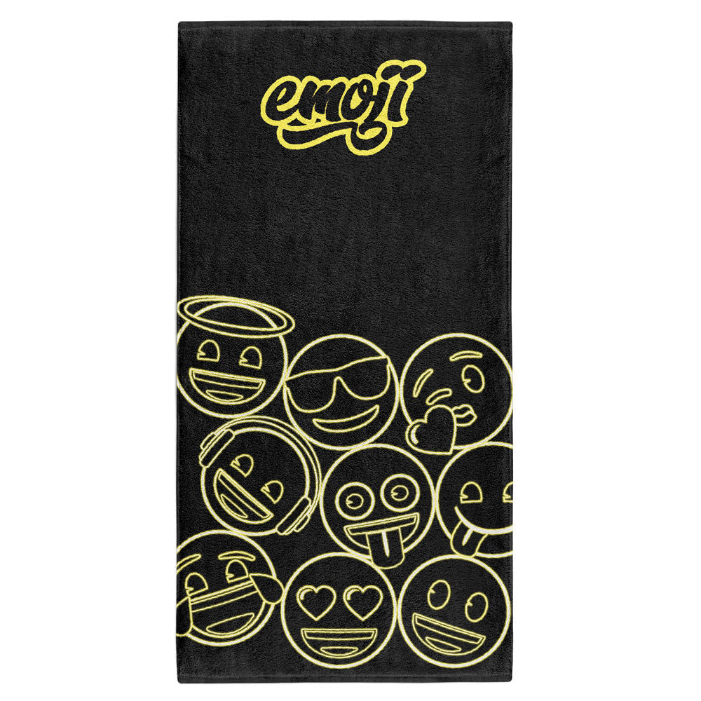 OTSO Mikrofaser-Sporthandtuch - Emoji Neon Faces – Produktansicht