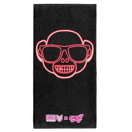 OTSO Mikrofaser-Sporthandtuch - Emoji Monkey Neon – Produktansicht