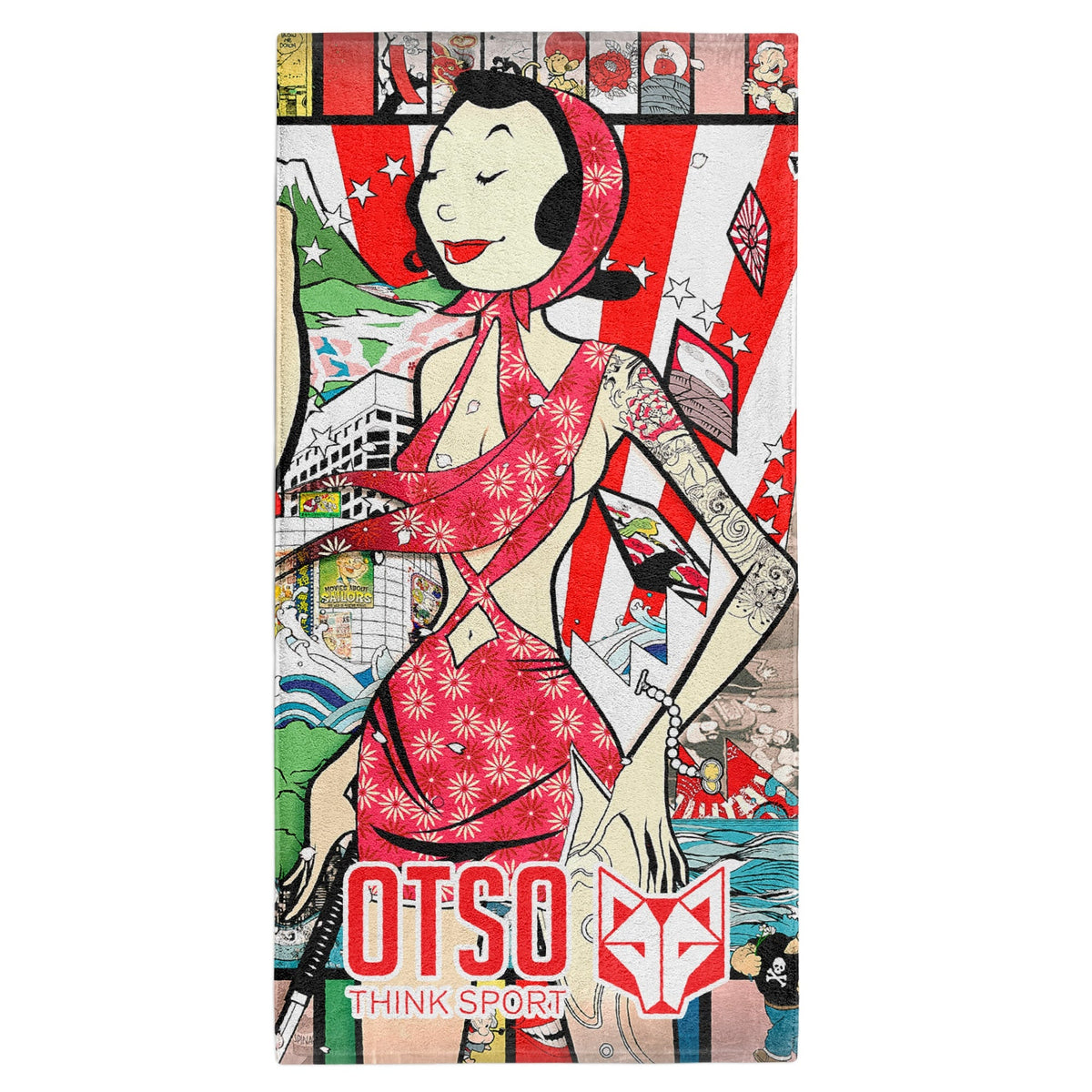 OTSO Mikrofaser-Sporthandtuch - Popeye Art Show – Produktansicht 2