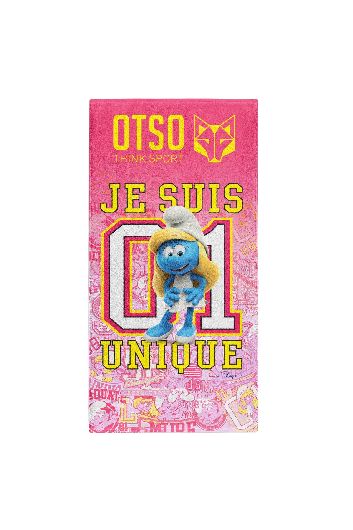 OTSO Mikrofaser-Sporthandtuch - Smurf Hugs – Produktansicht 2