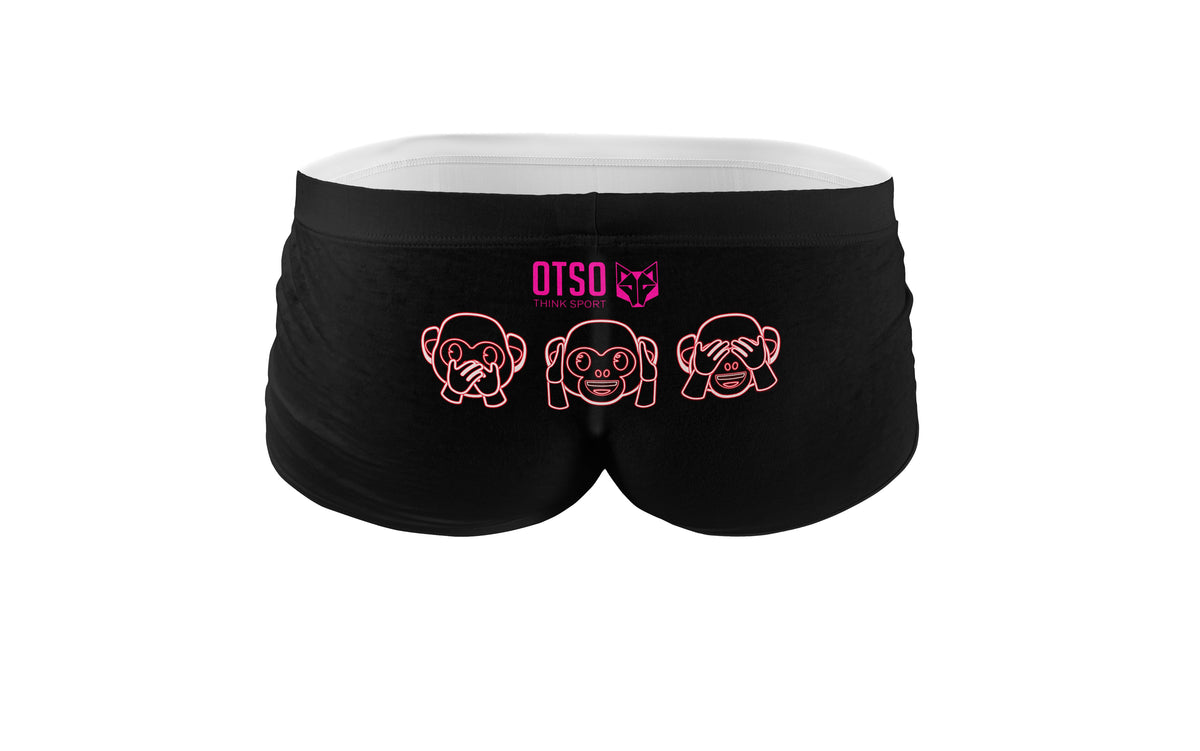 OTSO Herren Badehose Trunk - Emoji Monkey Neon – Produktansicht 2