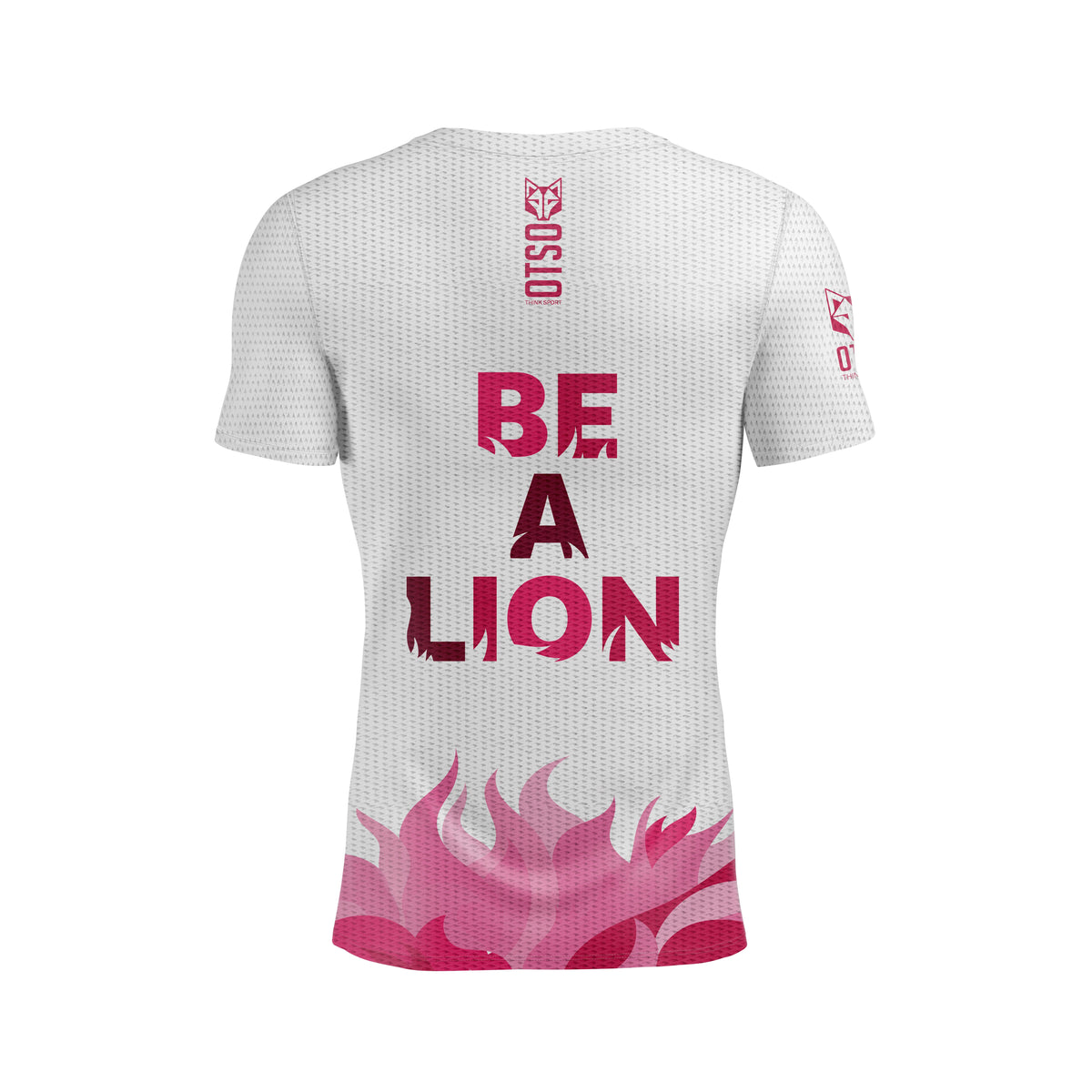 OTSO Herren Kurzarm-Funktionsshirt - Be A Lion Pink – Produktansicht 2