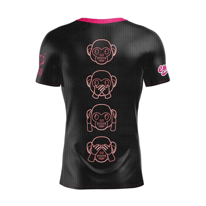 OTSO Herren Kurzarm-Funktionsshirt - Emoji Monkey Neon – Produktansicht 2