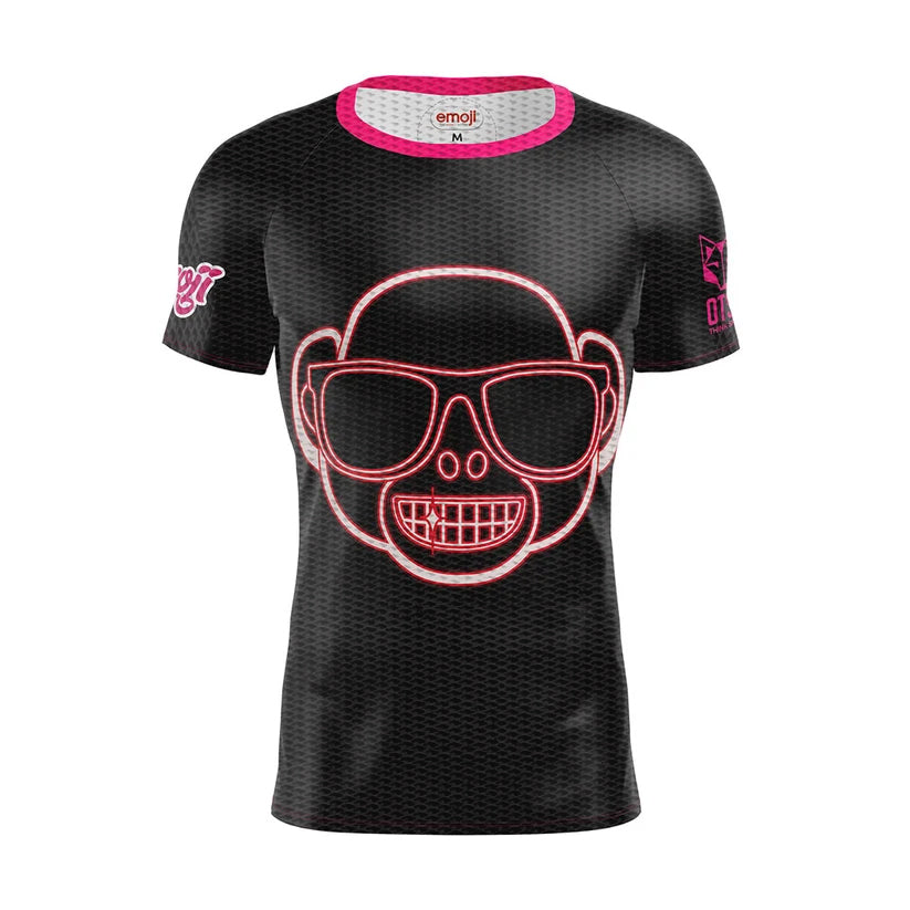 OTSO Herren Kurzarm-Funktionsshirt - Emoji Monkey Neon – Produktansicht