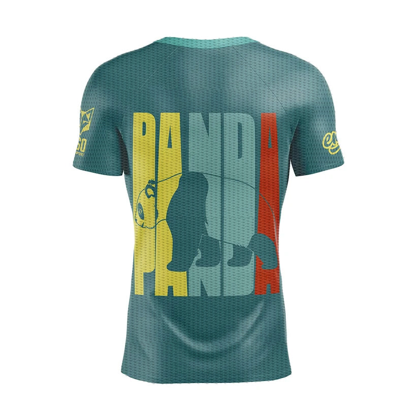 OTSO Herren Kurzarm-Funktionsshirt - Emoji Panda – Produktansicht 2
