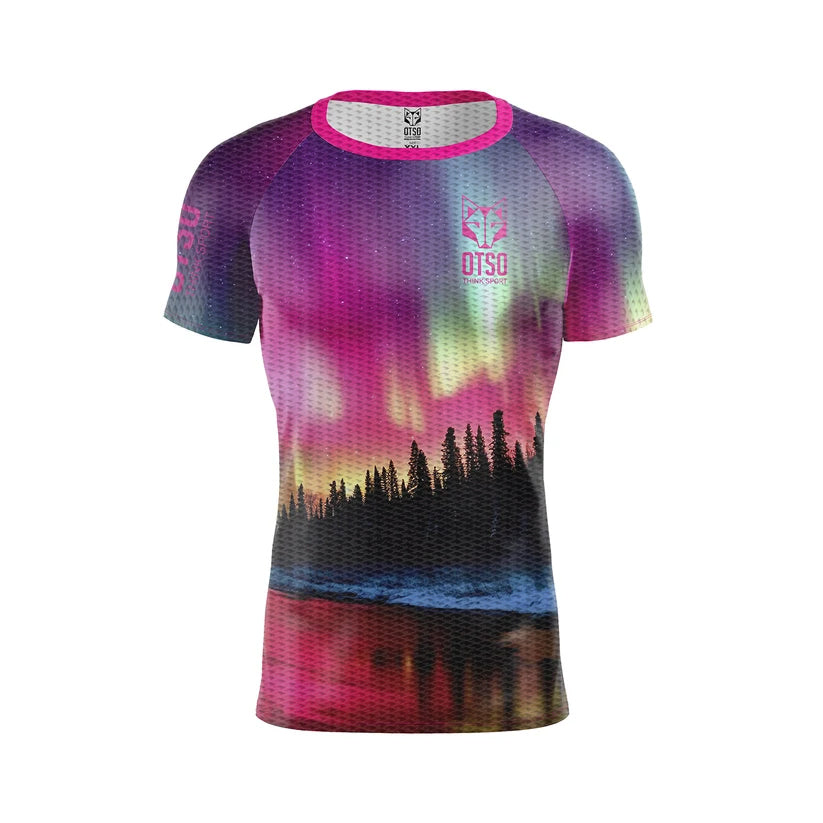 OTSO Herren Kurzarm-Funktionsshirt - Auroras boreales – Produktansicht