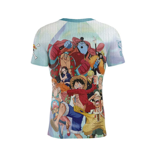 OTSO Herren Kurzarm-Funktionsshirt - One piece fishman luffy and the crew green – Produktansicht 2