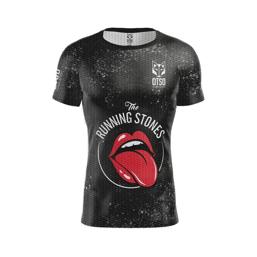 OTSO Herren Kurzarm-Funktionsshirt - Running Stones – Produktansicht