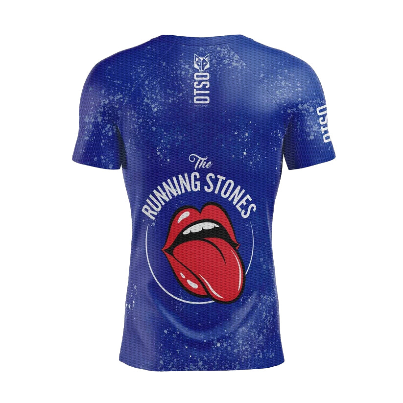 OTSO Herren Kurzarm-Funktionsshirt - Running Stones Blue – Produktansicht 2