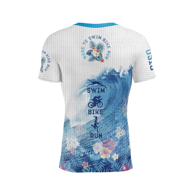 OTSO Herren Kurzarm-Funktionsshirt - Swim Bike Run Wave – Produktansicht 2