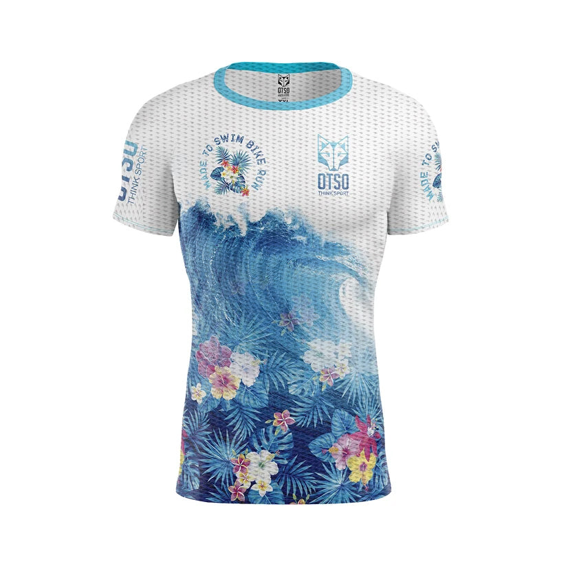 OTSO Herren Kurzarm-Funktionsshirt - Swim Bike Run Wave – Produktansicht