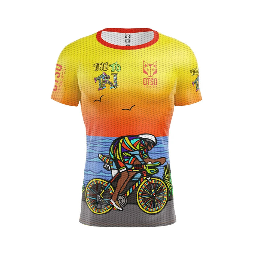 OTSO Herren Kurzarm-Funktionsshirt - Time to Tri Bike – Produktansicht