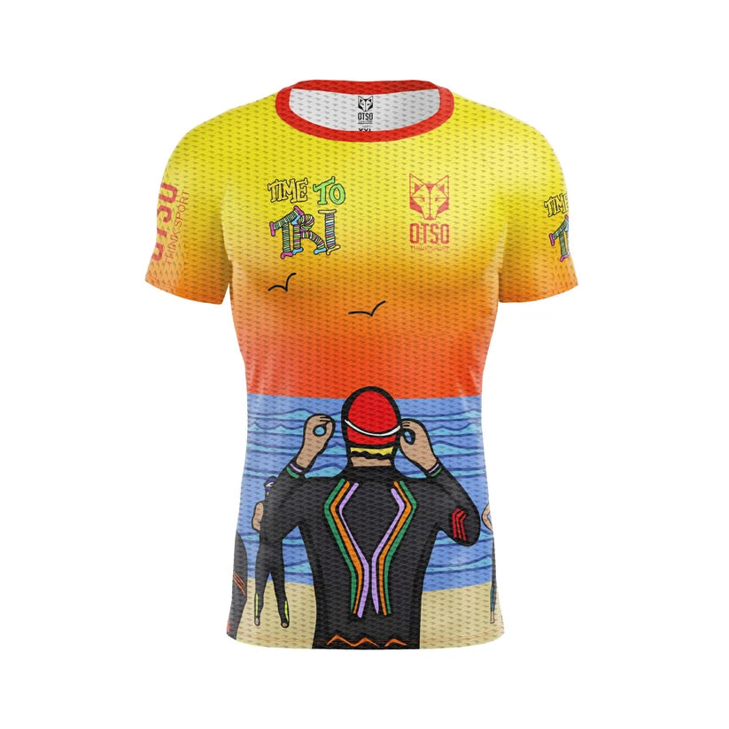 OTSO Herren Kurzarm-Funktionsshirt - Time to Tri Swim – Produktansicht