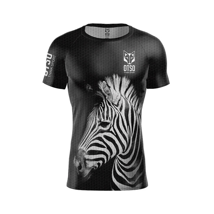 OTSO Herren Kurzarm-Funktionsshirt - Zebra – Produktansicht