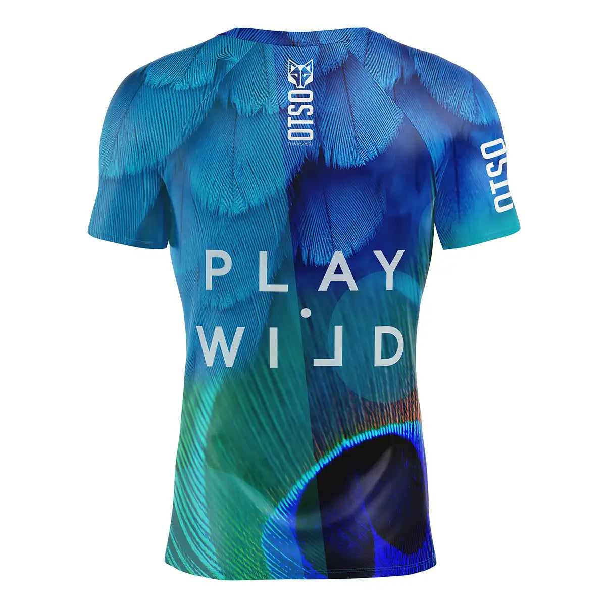 OTSO Herren Padel-Kurzarmshirt - Blue Birds – Produktansicht 2