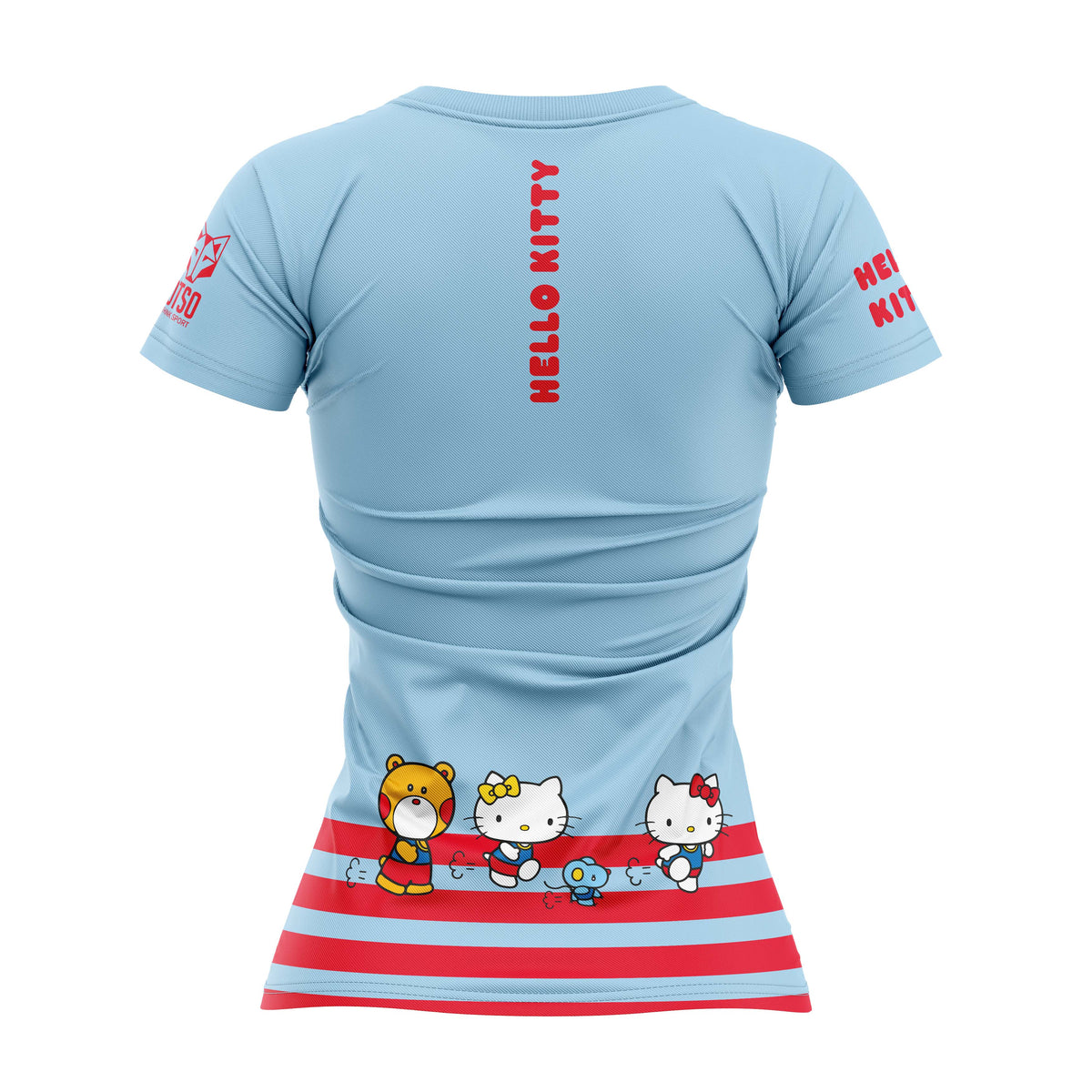 OTSO Damen/Mädchen Kurzarm-Funktionsshirt - Hello Kitty Stripes – Produktansicht 2