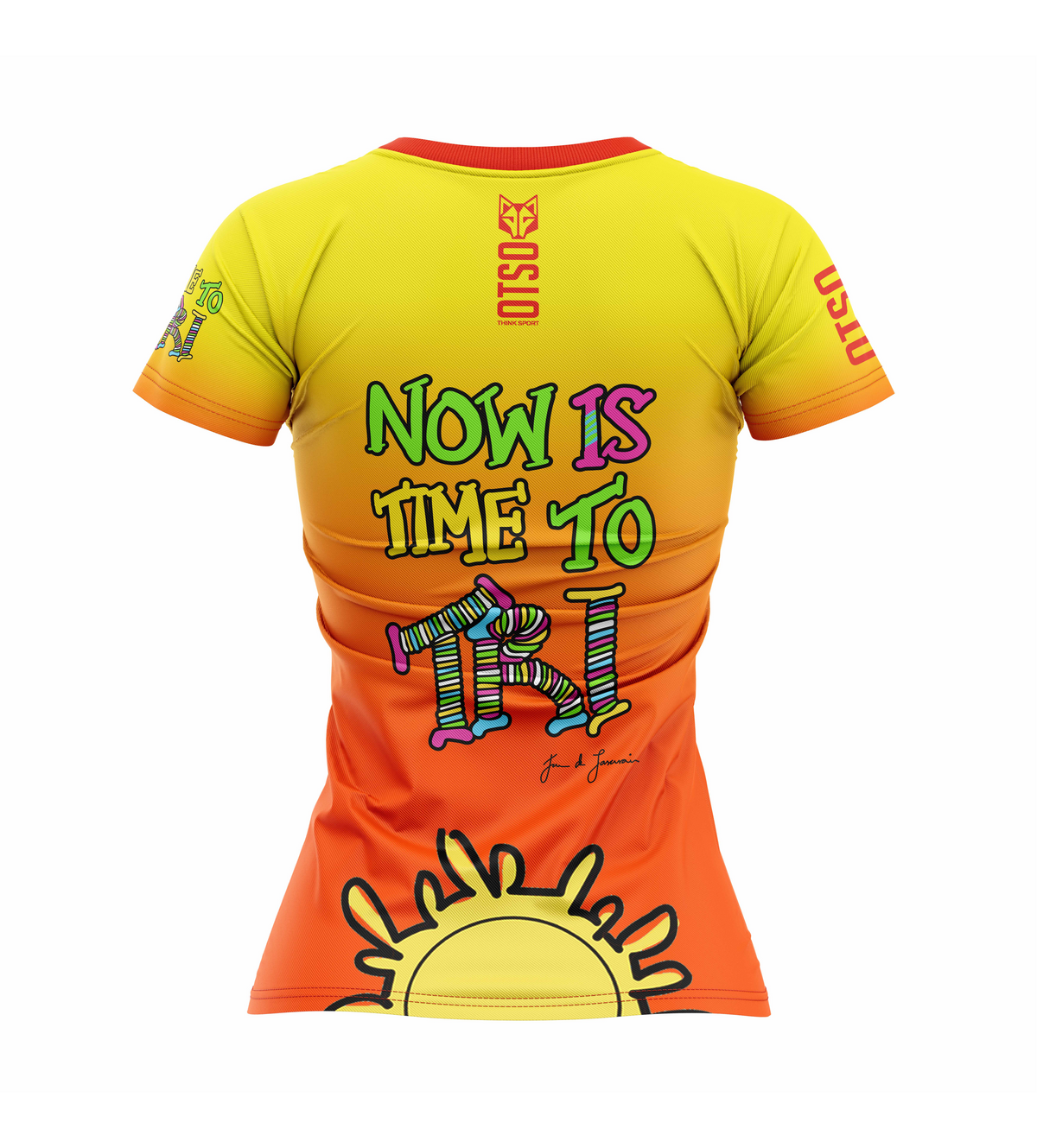 OTSO Damen Kurzarm-Funktionsshirt - Time to Tri Run – Produktansicht 2