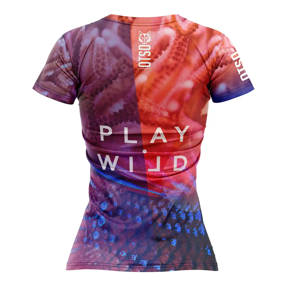 OTSO Damen Padel-Kurzarmshirt - Coral – Produktansicht 2