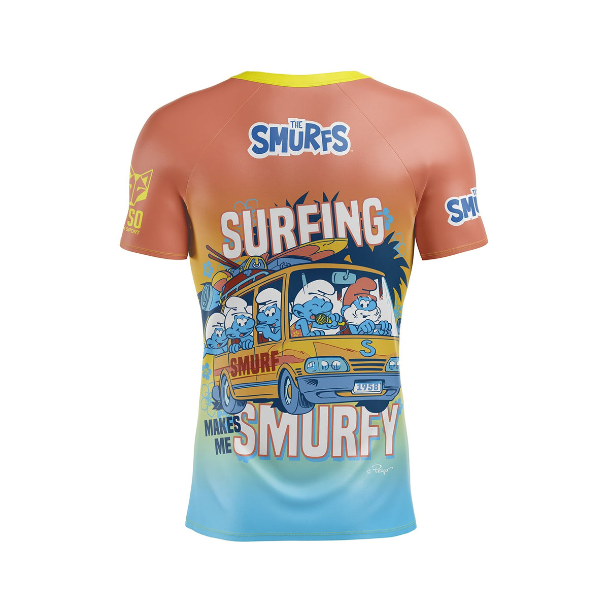 OTSO Herren Kurzarm-Funktionsshirt - Smurf Smurfing – Produktansicht 2
