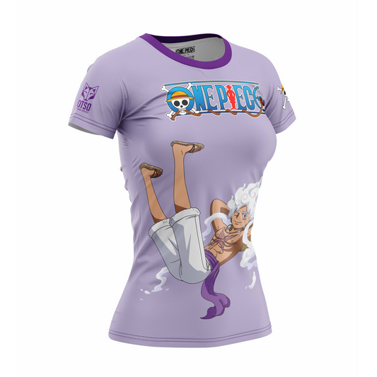OTSO Damen Kurzarm-Funktionsshirt - One piece egghead luffy gear5 purple – Produktansicht